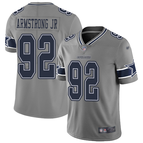 Men Dallas Cowboys Limited Gray Dorance Armstrong Jr. #92 Inverted Legend NFL Jersey